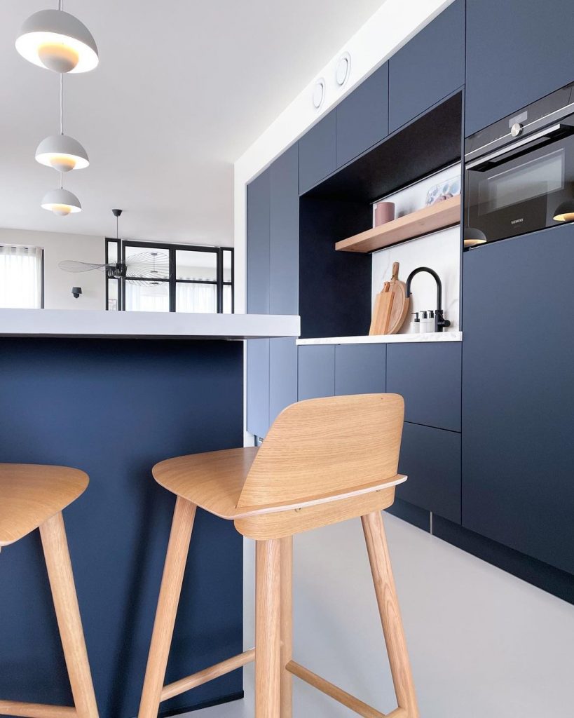 Blauwe keuken. Keukentrend 2022